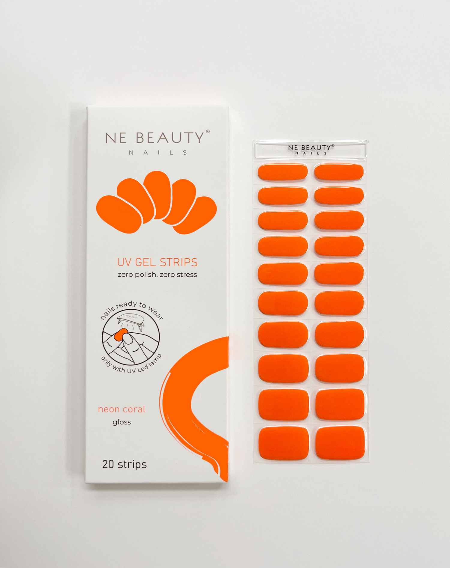 Neon Coral UV Gel Strips